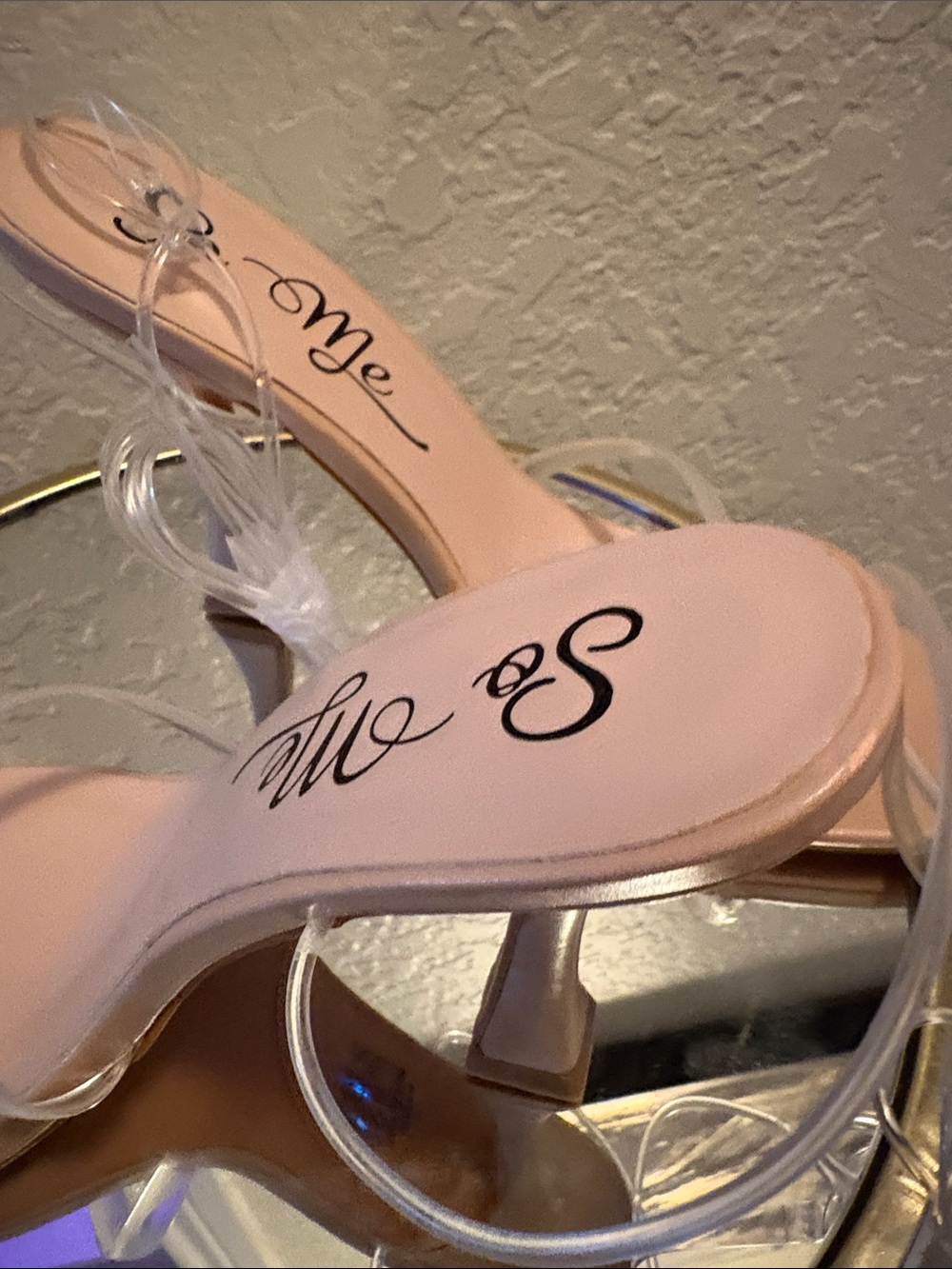 So Me Blush Nude Clear-Strap Mid Heel Sandals - Picture 4 of 4